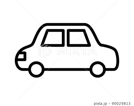 シンプルな自動車の線画アイコン 90029813