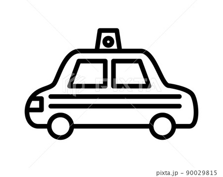 シンプルなパトカーの線画アイコン シンプルなパトカーの線画アイコン 90029815