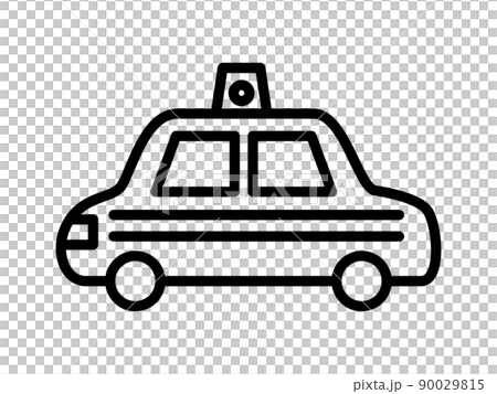 シンプルなパトカーの線画アイコン シンプルなパトカーの線画アイコン 90029815
