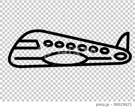 簡單的飛機線描圖標 簡單的飛機線描圖標 90029825
