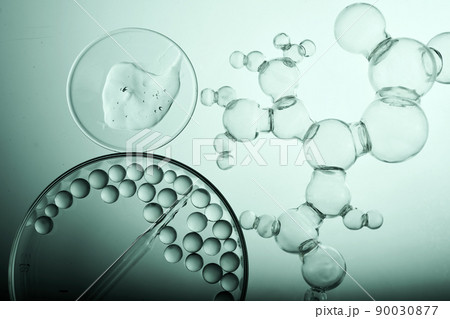 Abstract cosmetic laboratory. Chemical laboratory research. Cosmetic Essence Molecule Bubble 90030877
