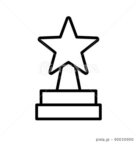 Star trophy award icon, linear style pictogram. Star trophy award icon, linear style pictogram. 90030900