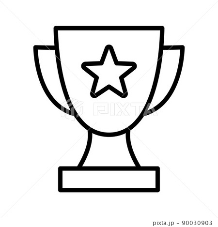 Victory cup icon. Thin line winner cup. First place cup. 90030903