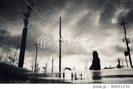 雨上がり水溜りに映り込む5 雨上がり水溜りに映り込む5 90031250