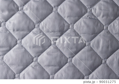 Quare seam on silver gray fabric closeup 90031275