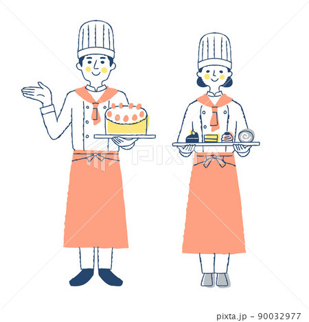パティシエの男女 90032977