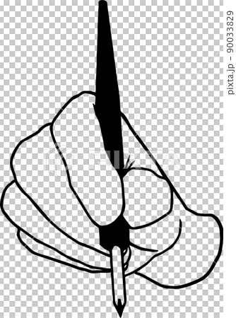 Vector illustration of a hand holding a round pen Vector illustration of a hand holding a round pen 90033829