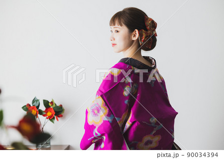 着物　紬　銘仙　アンティーク羽織 90034394