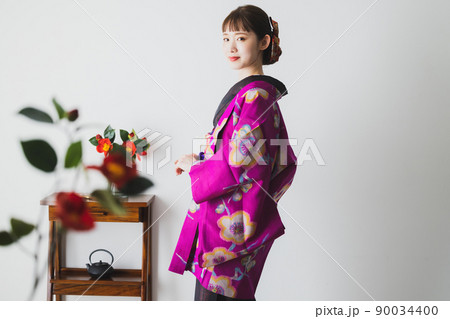 着物　紬　銘仙　アンティーク羽織 90034400