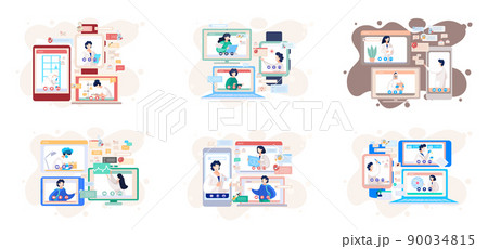 Online doctor conference, consultation via your smartphone. Concept for medical app and websites 90034815