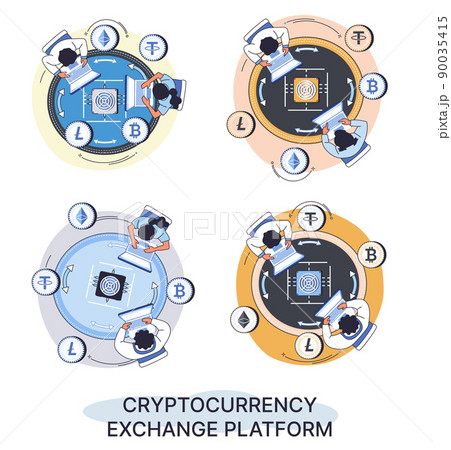 Cryptocurrency exchange platform and blockchain. Bitcoin mining, exchange platform, investment technology 90035415