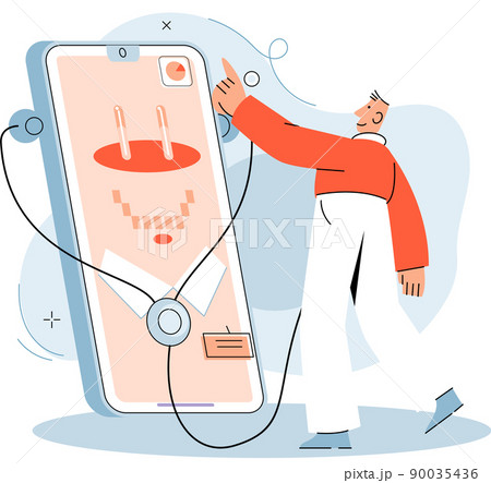 Online medical services mobile application, consultation and prescription medicine, diagnostics metaphor Online medical services mobile application, consultation and prescription medicine, diagnostics metaphor 90035436