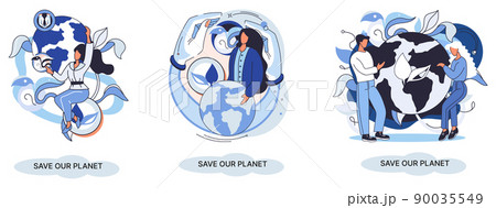 Save our planet ecological metaphor Earth day, love for native home. Sustainable gardening renewable energy 90035549
