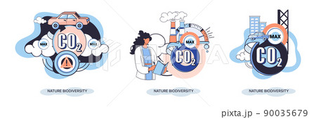Nature biodiversity vector illustration set mother earth climate change awareness ecological concept. Creative metaphor Nature biodiversity vector illustration set mother earth climate change awareness ecological concept. Creative metaphor 90035679