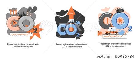 Record high levels of carbon dioxide CO2 in atmosphere. Problems of environment and ecology metaphor 90035734