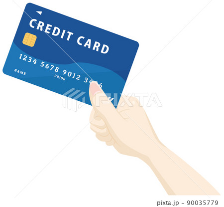 クレジットカードを持つイラスト 90035779