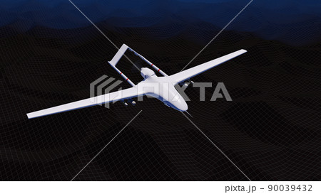 UAV ドローン 無人航空機 無人機 CG 3D イラスト 90039432