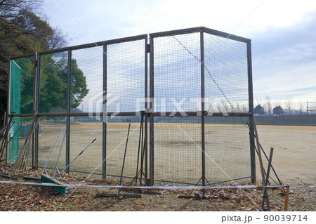 野球場のバックネット(大野球場 大野極楽寺公園 愛知県 一宮市) 野球場のバックネット(大野球場 大野極楽寺公園 愛知県 一宮市) 90039714