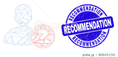 Blue Grunge Recommendation Stamp and Web Mesh Operator Information Blue Grunge Recommendation Stamp and Web Mesh Operator Information 90043150