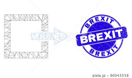 Blue Grunge Brexit Stamp and Web Carcass Log Out 90043558