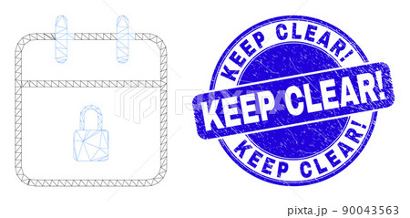 Blue Grunge Keep Clear exclamation Seal and Web Mesh Lock Calendar Page Blue Grunge Keep Clear exclamation Seal and Web Mesh Lock Calendar Page 90043563