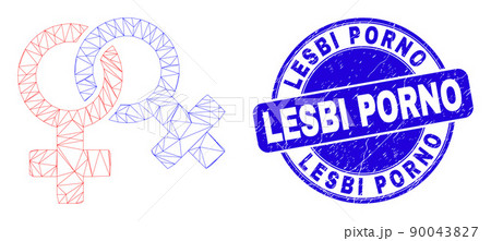 Blue Scratched Lesbi Porno Stamp and Web Mesh Lesbian Symbol Blue Scratched Lesbi Porno Stamp and Web Mesh Lesbian Symbol 90043827
