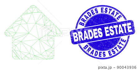 Blue Distress Brades Estate Stamp and Web Mesh Home 90043936
