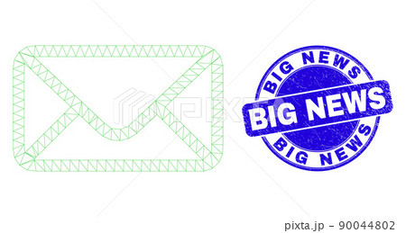 Blue Distress Big News Stamp and Web Mesh Envelope 90044802