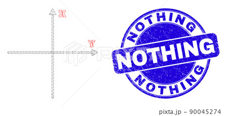 Blue Scratched Nothing Stamp and Web Carcass Cartesian Axes 90045274