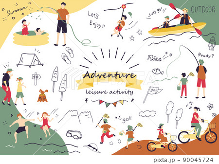 アウトドア　アドベンチャーを楽しむ人達 90045724