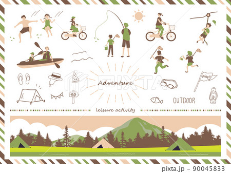 アウトドア　アドベンチャーを楽しむ人達 90045833