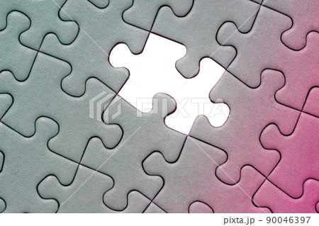 Jigsaw puzzle background, almost done 90046397
