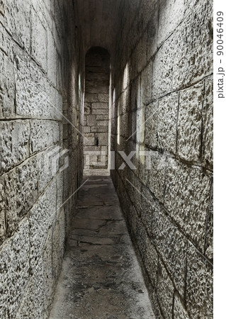 Castle corridor stone walls fortification Castle corridor stone walls fortification 90046409