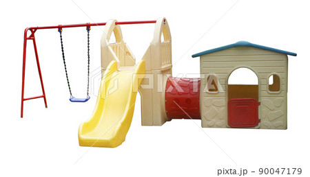 Colorful playground for children isolated on white background 90047179