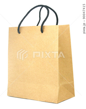 Blank brown paper bag isolated on white background 90047415