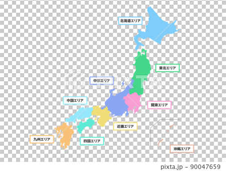 日本地圖區域地圖 90047659
