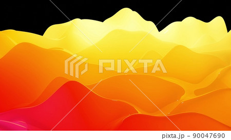 Stylish abstract background, surface of soft translucent material like peach jelly. Creative soft bright 3d bg with inner glow for festive events. Red orange yellow gradient. 3d render Stylish abstract background, surface of soft translucent material like peach jelly. Creative soft bright 3d bg with inner glow for festive events. Red orange yellow gradient. 3d render 90047690
