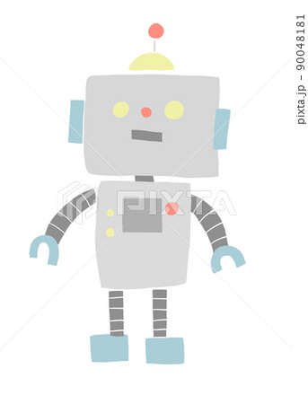 おもちゃのロボット 線なし のイラスト素材