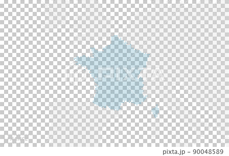 フランスを中心とした青のドットマップ。　中サイズ。 90048589