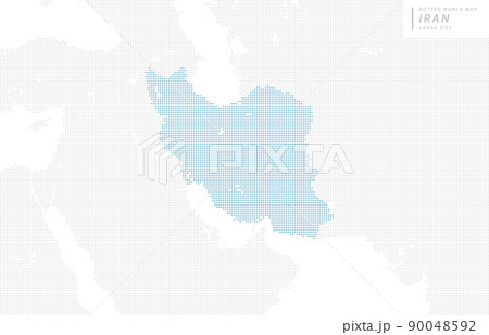 イランを中心とした青のドットマップ。　大サイズ。 90048592