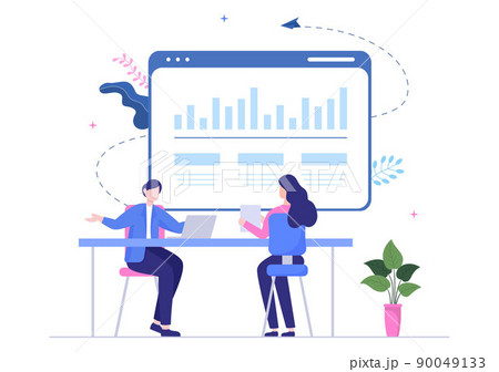 Business Plan Consulting to Financial Analysis, Statistics or Develop for Company Performance in Flat Cartoon Illustration Business Plan Consulting to Financial Analysis, Statistics or Develop for Company Performance in Flat Cartoon Illustration 90049133