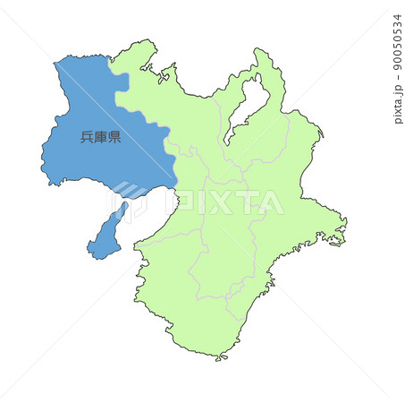 事件 暗いイメージ の地図 兵庫県 近畿地方のイラスト素材