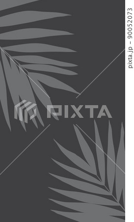 Gray color of tropical leaves pattern style on dark gray color background, flat line vector and illustration. Gray color of tropical leaves pattern style on dark gray color background, flat line vector and illustration. 90052073