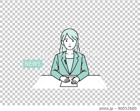 新聞主播女播音員公告緊急突發新聞電視廣播 新聞主播女播音員公告緊急突發新聞電視廣播 90052600