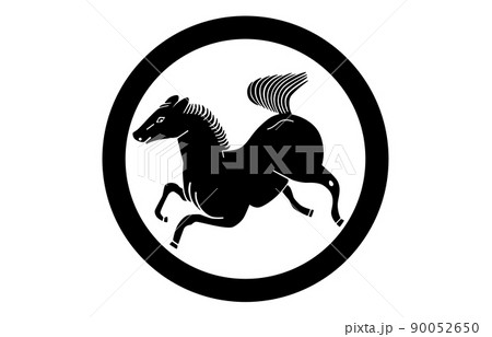 日本の家紋丸に馬 日本の家紋丸に馬 90052650