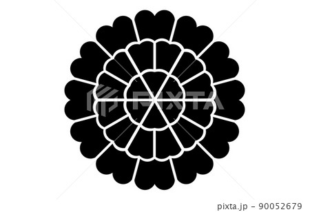 日本の家紋向こう山吹 90052679