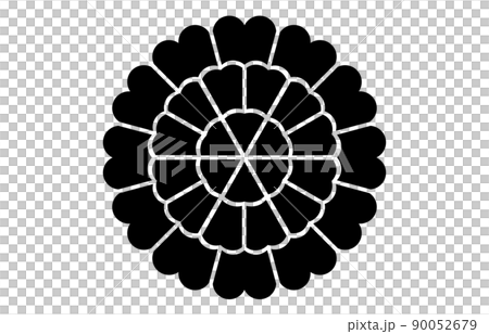 日本の家紋向こう山吹 90052679