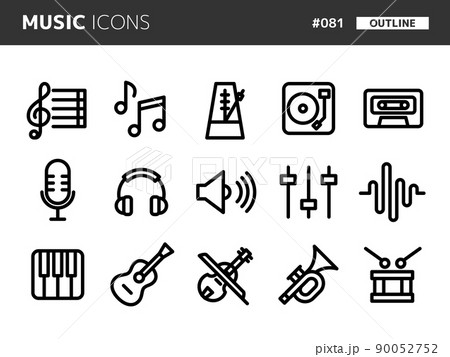 音楽に関連するラインスタイルのアイコンセット_081 音楽に関連するラインスタイルのアイコンセット_081 90052752