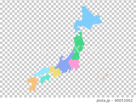 Simple Japanese Map - Stock Illustration [90053002] - PIXTA