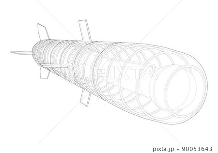 Military missile army rocket. Vector 90053643